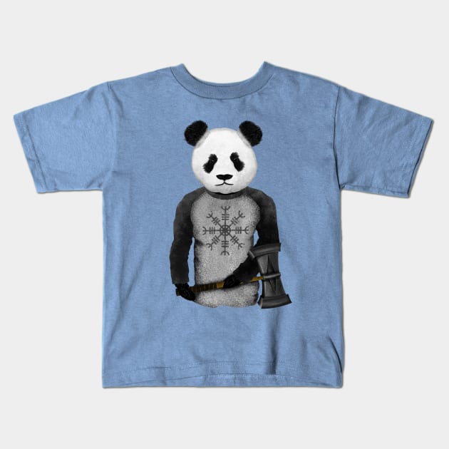 PANDA VIKING WARRIOR Kids T-Shirt by mailboxdisco